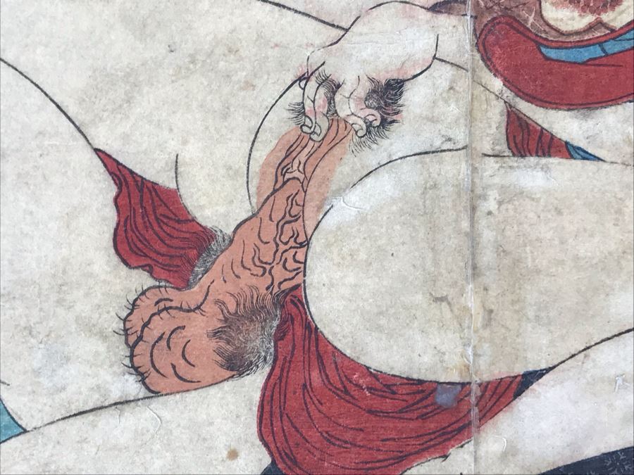 Antique Erotic Shunga Japanese Woodblock Print 13W X 9H [Photo 5]