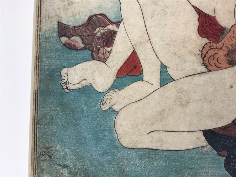 Antique Erotic Shunga Japanese Woodblock Print 13W X 9H [Photo 8]