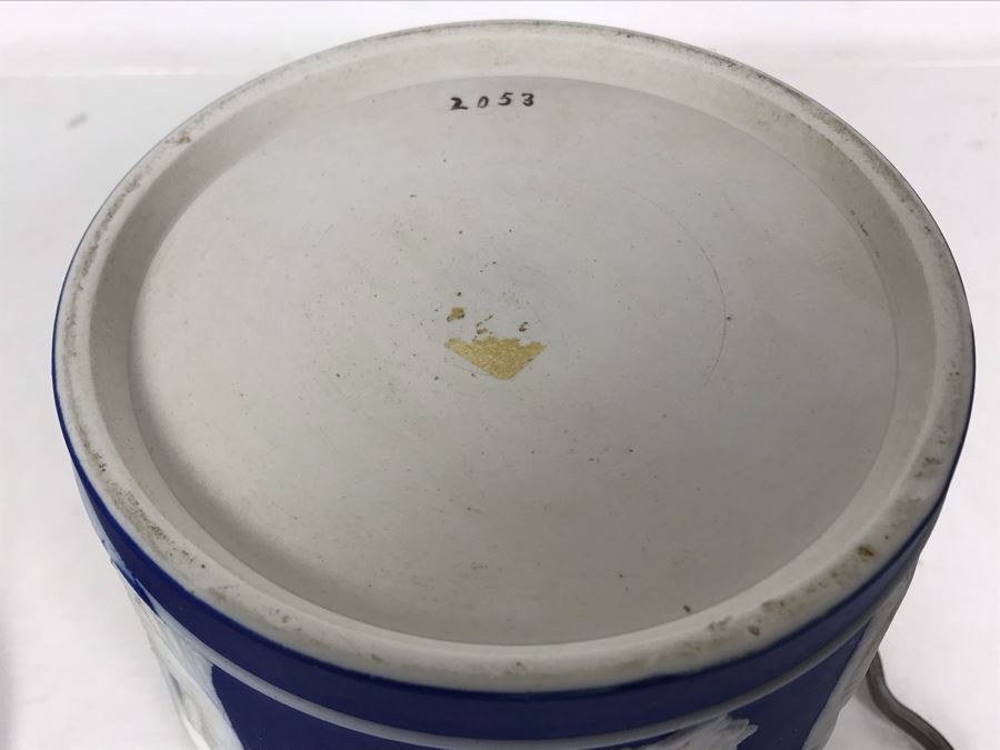 Vintage Jasperware Ice Bucket With Silverplate Handle 6.5W X 9.5H [Photo 14]