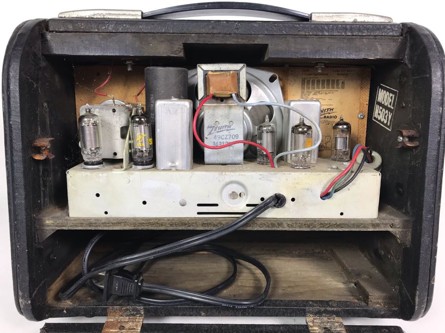 Vintage Collectible Portable Suitcase Zenith Tube Radio Model H503Y Serviced And Working 14W X 6.5D X 11H [Photo 6]