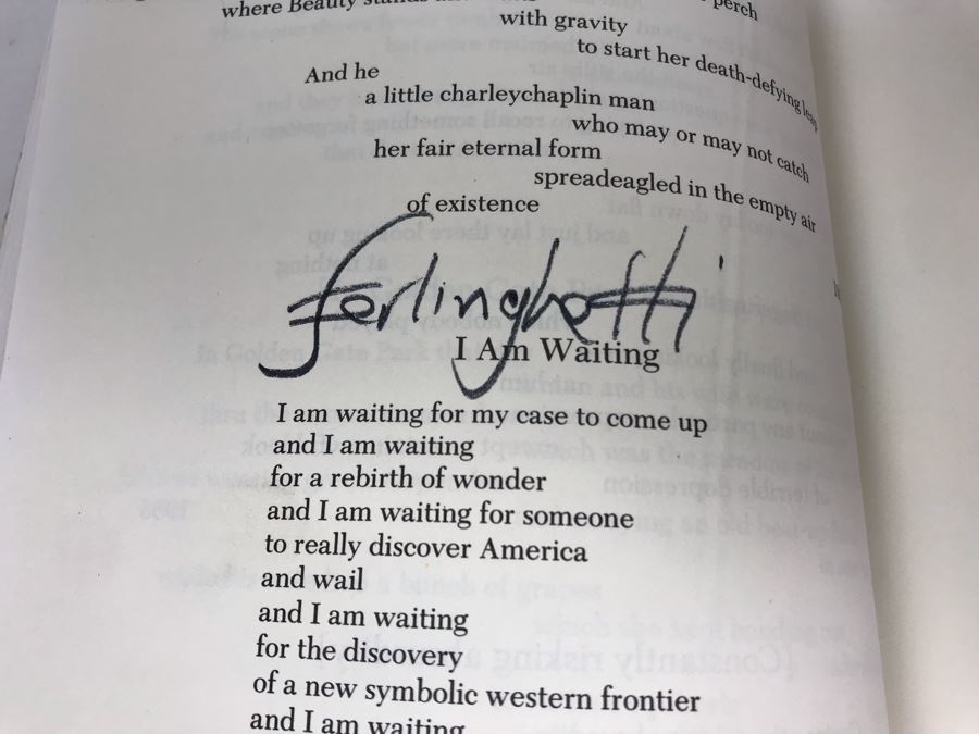 Lawrence Ferlinghetti Hand Signed Book Postmodern American Poetry A Norton Anthology [Photo 3]
