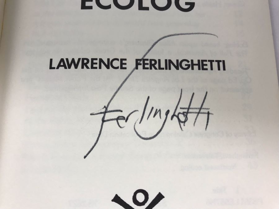 Lawrence Ferlinghetti Hand Signed Poetry Book Northwest Ecolog [Photo 4]