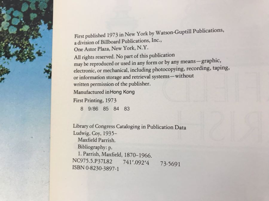 First Printing 1973 Maxfield Parrish Coffee Table Artist Book By Coy Ludwig [Photo 4]