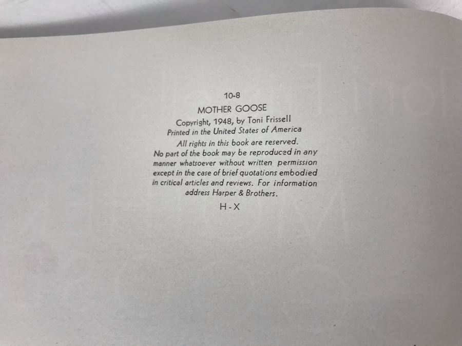 First Edition 1948 Book By Toni Frissell Mother Goose [Photo 5]