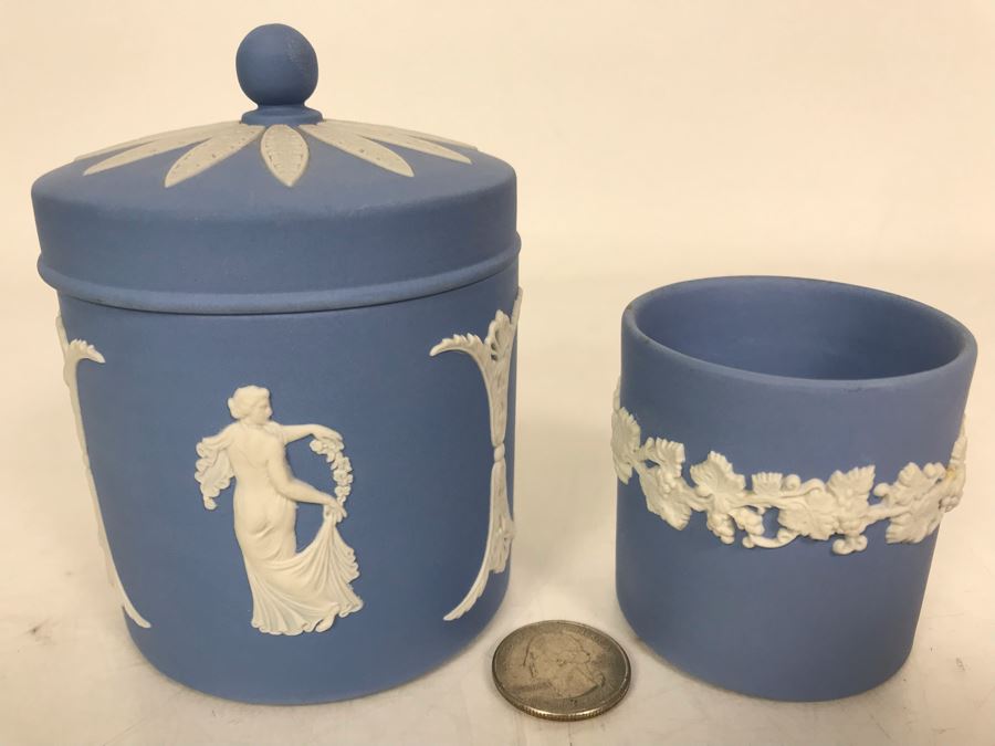 Vintage Wedgwood Jar With Lid And Cup