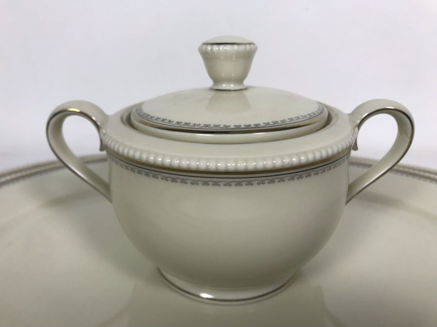 Pair Of Oval Platters and Lidded Sugar Jar By Bavaria Tirschenreuth Germany (Larger Platter Is 15.5W) [Photo 4]