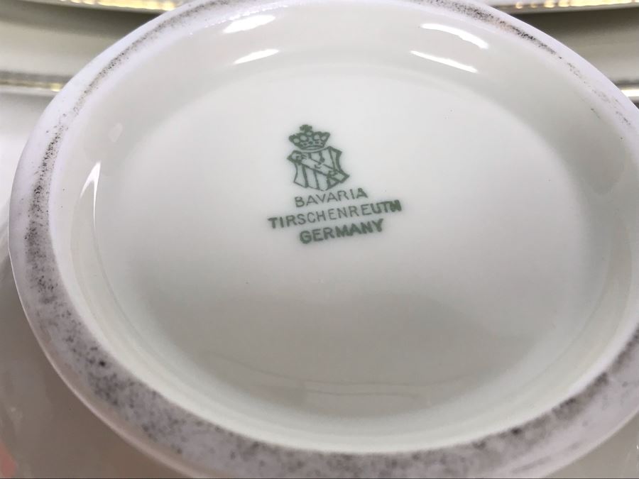 Pair Of Oval Platters and Lidded Sugar Jar By Bavaria Tirschenreuth Germany (Larger Platter Is 15.5W) [Photo 7]