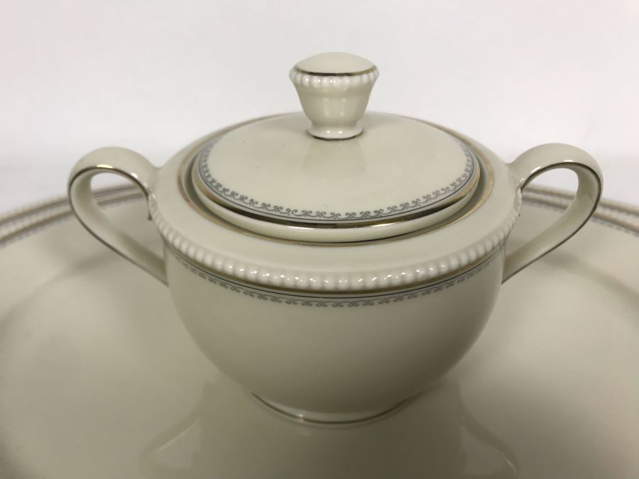 Pair Of Oval Platters and Lidded Sugar Jar By Bavaria Tirschenreuth Germany (Larger Platter Is 15.5W) [Photo 5]