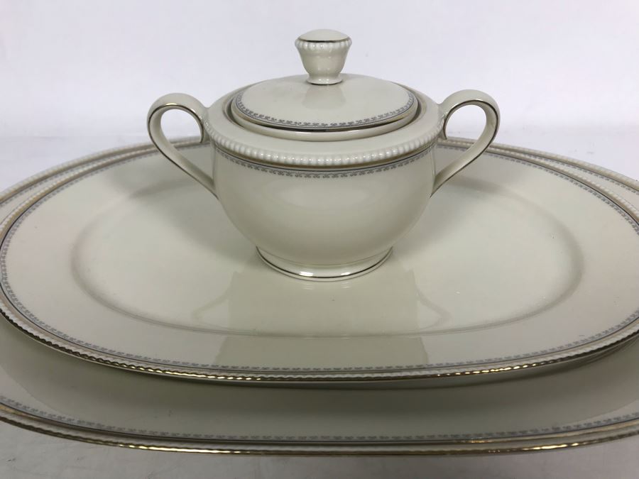 Pair Of Oval Platters and Lidded Sugar Jar By Bavaria Tirschenreuth Germany (Larger Platter Is 15.5W) [Photo 6]