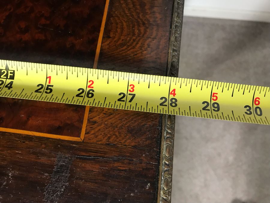 Stunning Antique French 3-Drawer Ormolu Mounted Writing Desk Stand With Shelving 28W X 20D X 49H  [Photo 30]