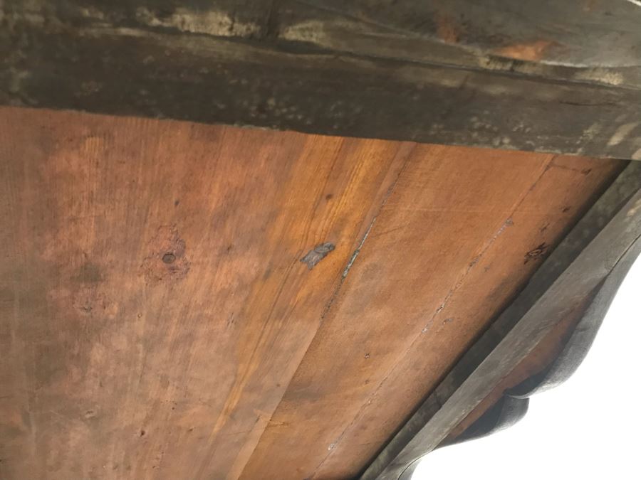 Stunning Antique French 3-Drawer Ormolu Mounted Writing Desk Stand With Shelving 28W X 20D X 49H  [Photo 28]