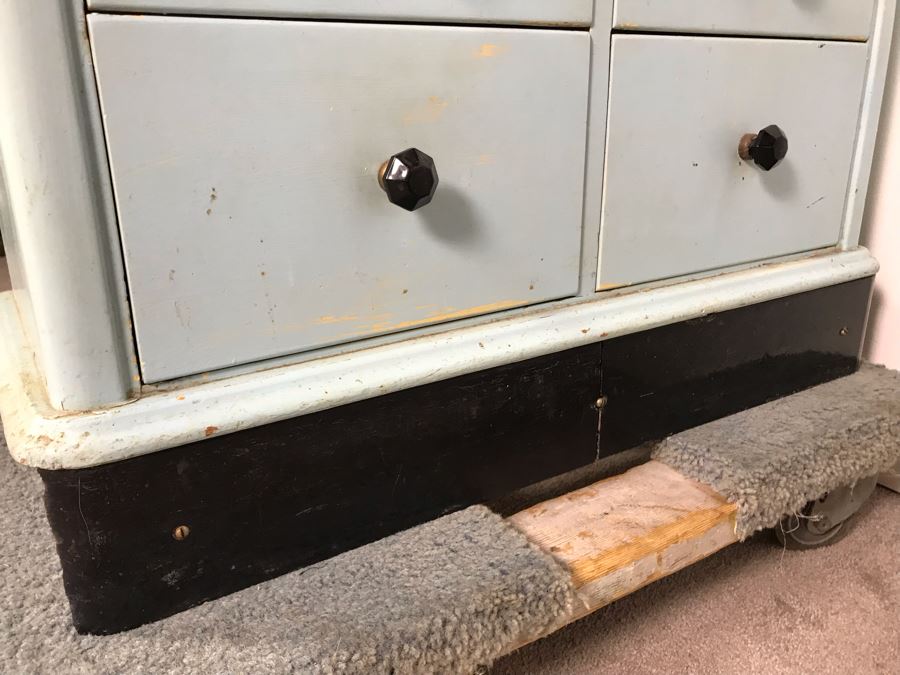 Early 20th Century Antique 15-Drawer Dental Cabinet Metal Drawers With Wooden Frame 30.5W X 13.5D X 61H [Photo 28]