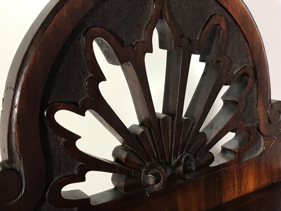 Unusual Wooden Cabinet Stand With Beveled Glass Mirror And Upper Shelf 12.5W X 19D X 53H [Photo 11]