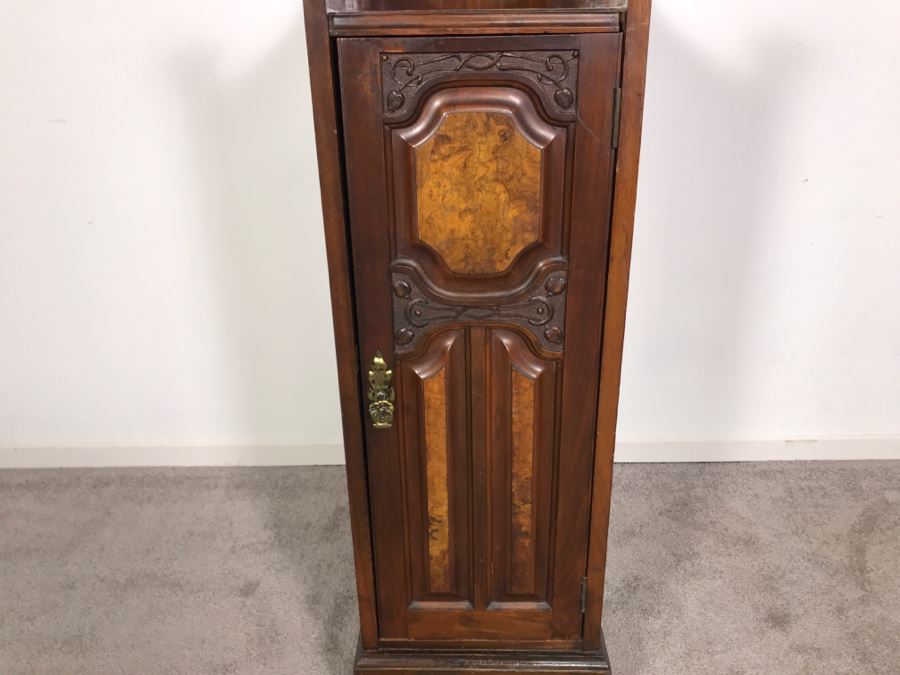Unusual Wooden Cabinet Stand With Beveled Glass Mirror And Upper Shelf 12.5W X 19D X 53H [Photo 4]