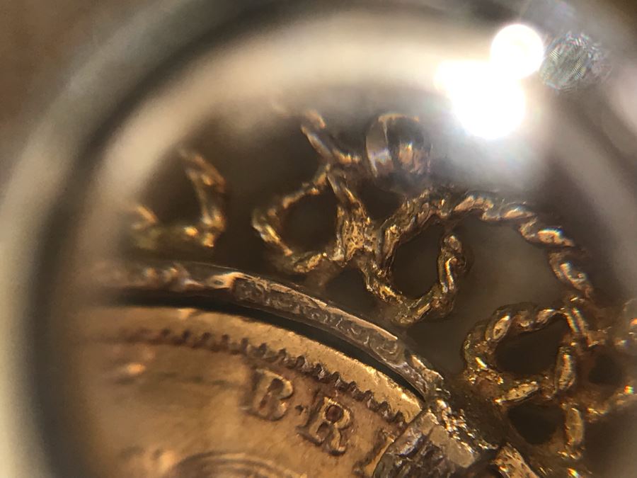 Antique 1877 Gold Coin United Kingdom Half Sovereign Die 40 Victoria Dei Gratia Coin Set In Stunning Tiffany & Co Gold Coin Bezel - Total Weight With Bezel 7.5g [Photo 18]