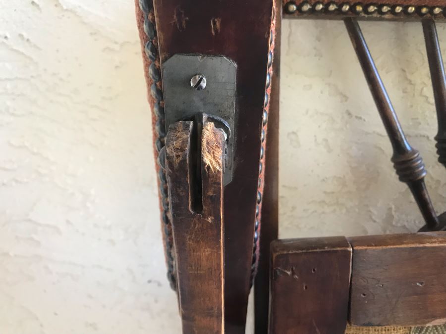 Vintage English Folding Campaign Chair Travelling Chair [Photo 8]