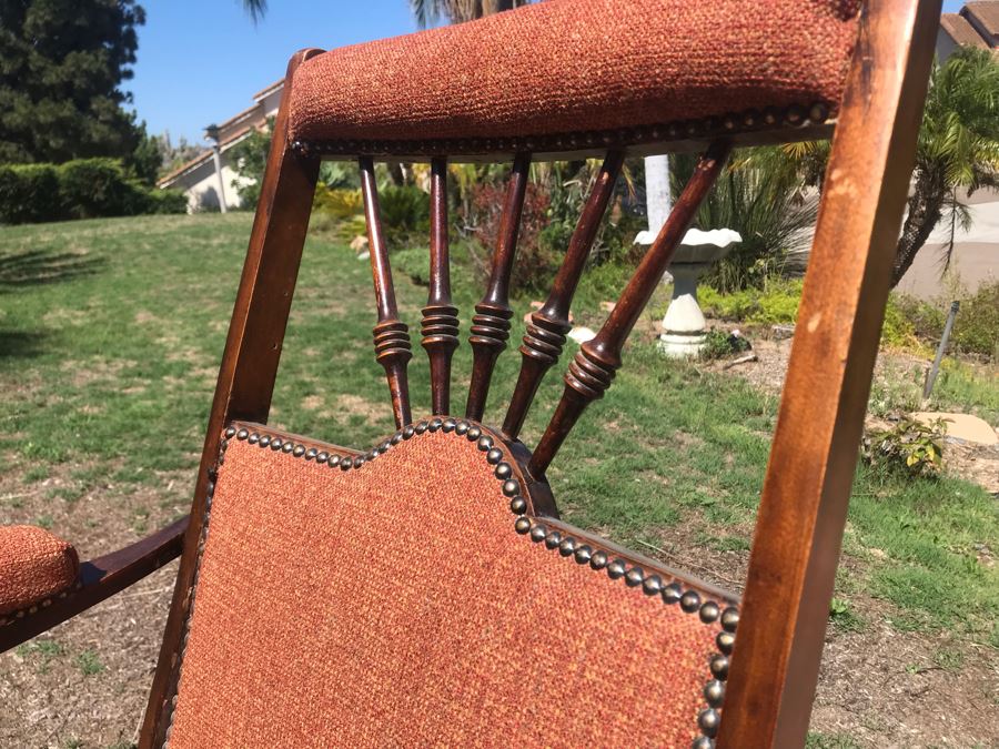 Vintage English Folding Campaign Chair Travelling Chair [Photo 3]