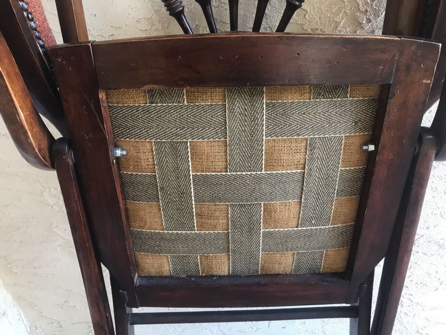 Vintage English Folding Campaign Chair Travelling Chair [Photo 7]