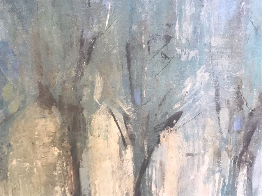 Modern Abstract Trees Print In Large Silver Frame By Uttermost Company 46.5 X 46.5 [Photo 4]