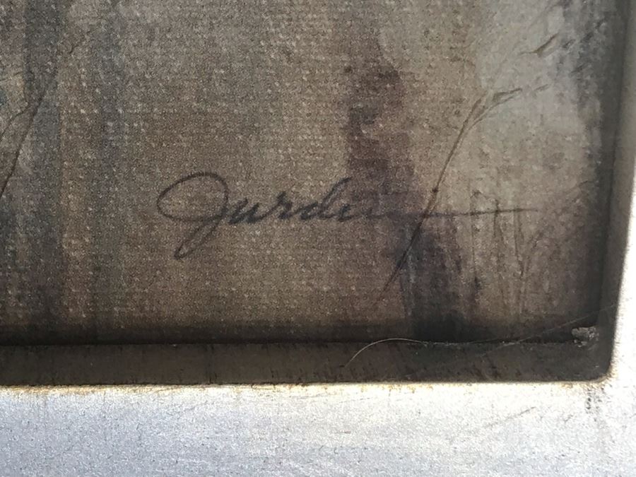 Modern Abstract Trees Print In Large Silver Frame By Uttermost Company 46.5 X 46.5 [Photo 6]