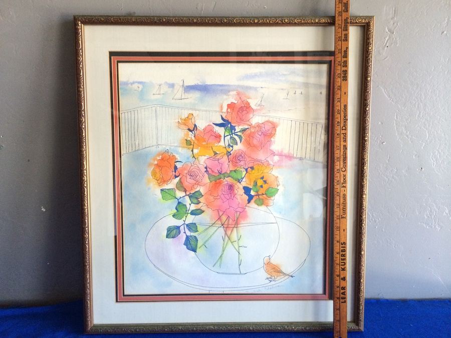 Original Floral Watercolor by Eddleston [Photo 6]