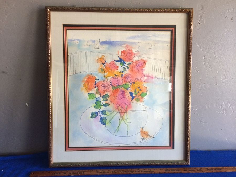 Original Floral Watercolor by Eddleston [Photo 1]
