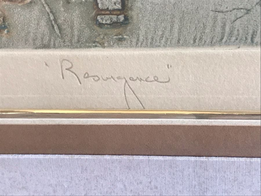 Vintage 1974 Limited Edition Hand Signed Etching By Maidy Morhous Titled 'Resurgence' Depicting Trees And Roots Framed 28 X 34 [Photo 10]