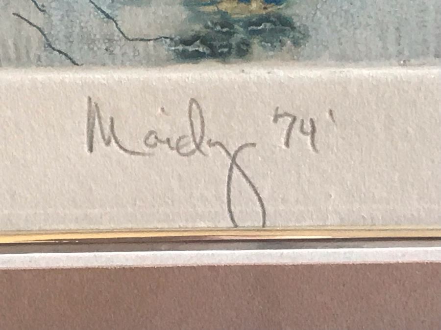 Vintage 1974 Limited Edition Hand Signed Etching By Maidy Morhous Titled 'Resurgence' Depicting Trees And Roots Framed 28 X 34 [Photo 6]