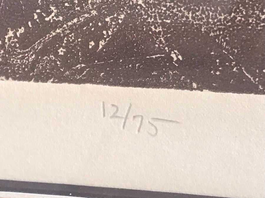 Vintage 1974 Limited Edition Hand Signed Etching By Maidy Morhous Titled 'Autumnal' Depicting Trees And Fallen Leaves Framed 25.5 X 32.5 [Photo 5]