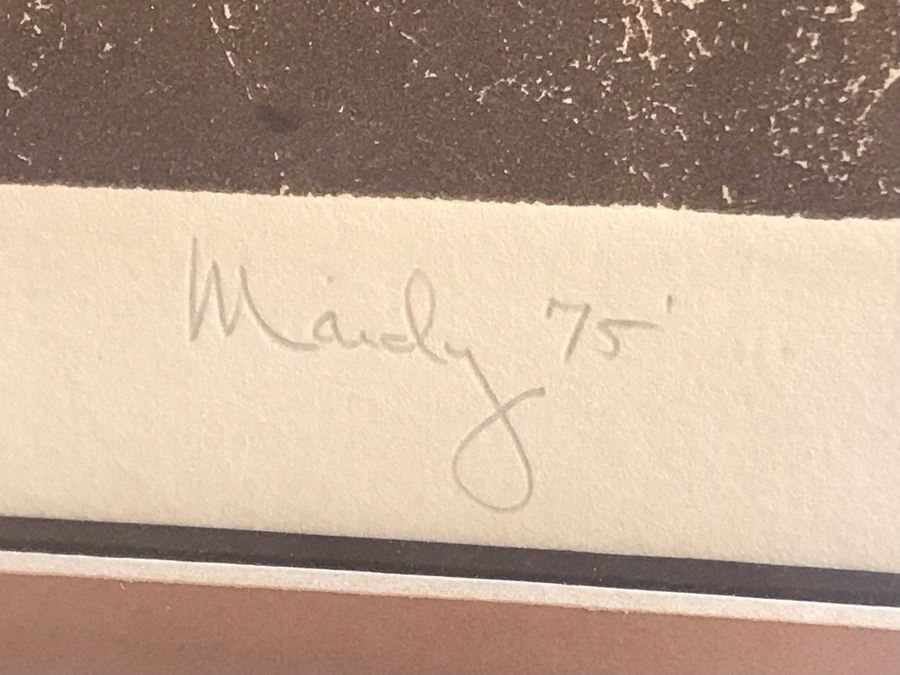 Vintage 1974 Limited Edition Hand Signed Etching By Maidy Morhous Titled 'Autumnal' Depicting Trees And Fallen Leaves Framed 25.5 X 32.5 [Photo 4]