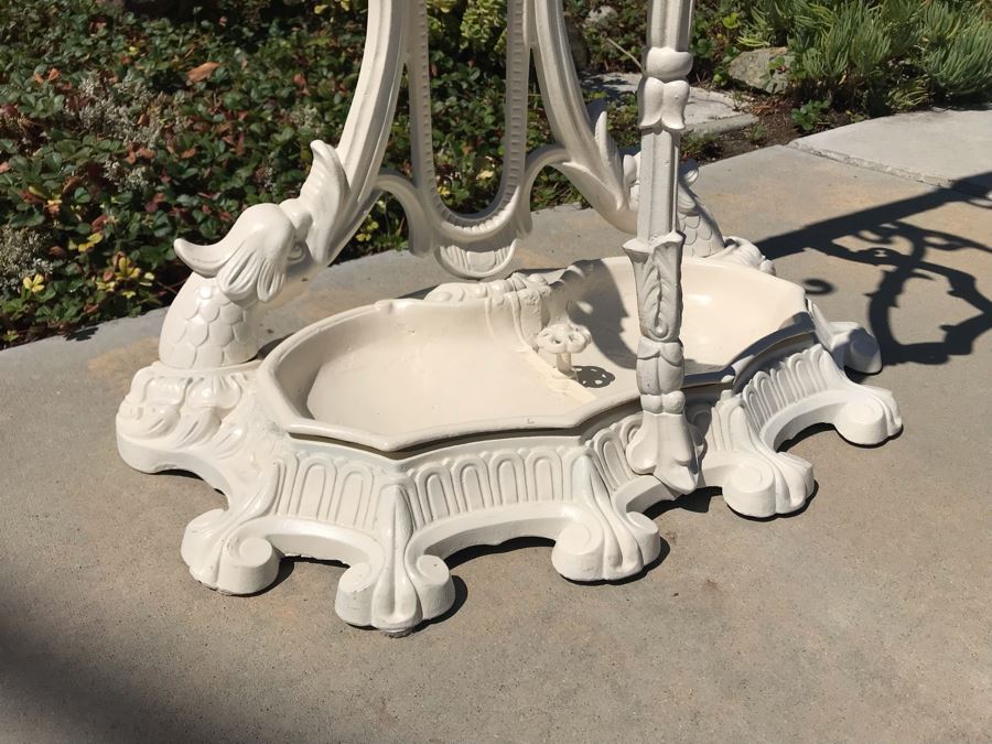 Antique Victorian Cast Iron Hall Tree Coat Rack With Removable Bottom Tray Heavy [Photo 4]