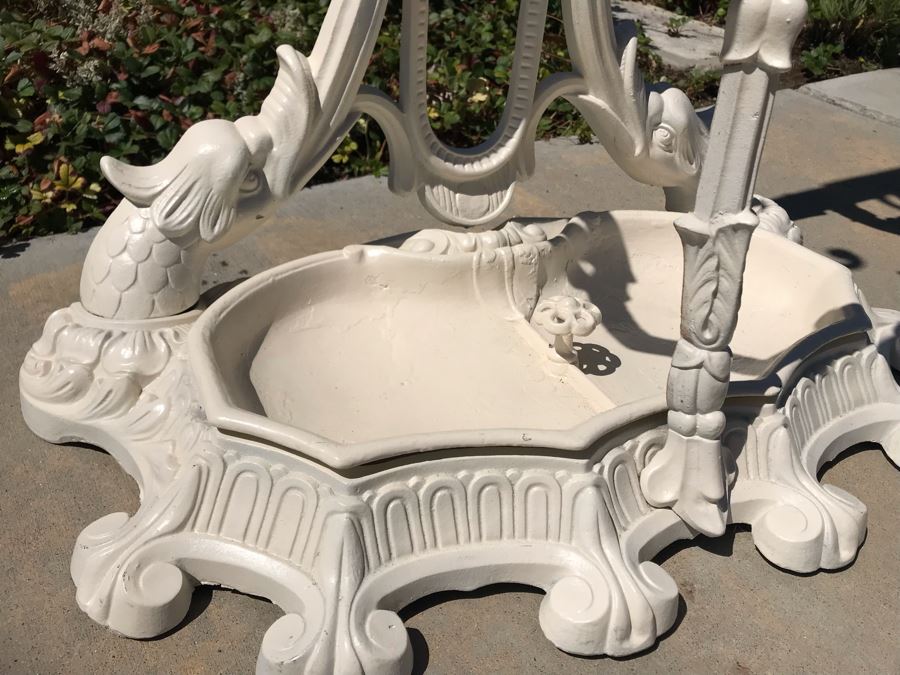 Antique Victorian Cast Iron Hall Tree Coat Rack With Removable Bottom Tray Heavy [Photo 5]