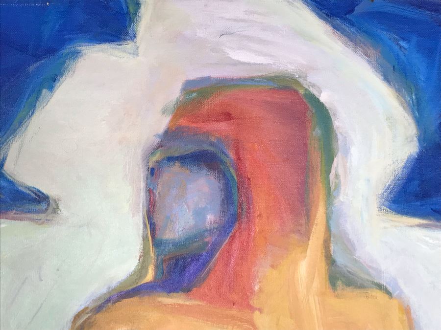 Original Jean Klafs Abstract Expressionist Painting On Canvas Titled 'Fantasies' 36' X 36' [Photo 8]