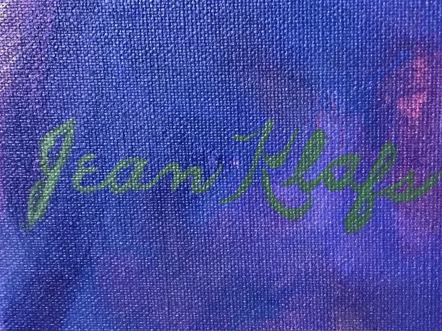 Original Jean Klafs Abstract Expressionist Painting On Canvas Titled 'Fantasies' 36' X 36' [Photo 6]