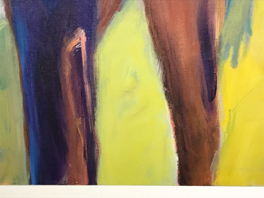 Original Jean Klafs Abstract Expressionist Painting On Canvas Titled 'Fantasies' 36' X 36' [Photo 12]