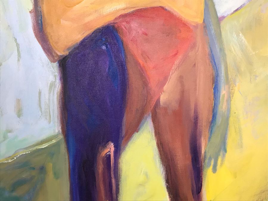 Original Jean Klafs Abstract Expressionist Painting On Canvas Titled 'Fantasies' 36' X 36' [Photo 10]