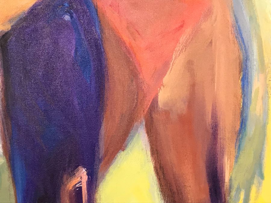 Original Jean Klafs Abstract Expressionist Painting On Canvas Titled 'Fantasies' 36' X 36' [Photo 11]