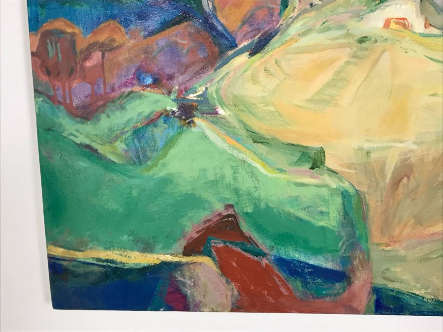 Original Jean Klafs Abstract Expressionist Painting On Canvas Titled 'Vista Vista' 36' X 44' [Photo 7]