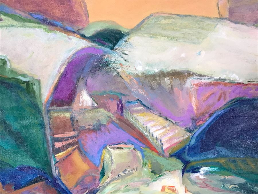 Original Jean Klafs Abstract Expressionist Painting On Canvas Titled 'Vista Vista' 36' X 44' [Photo 13]