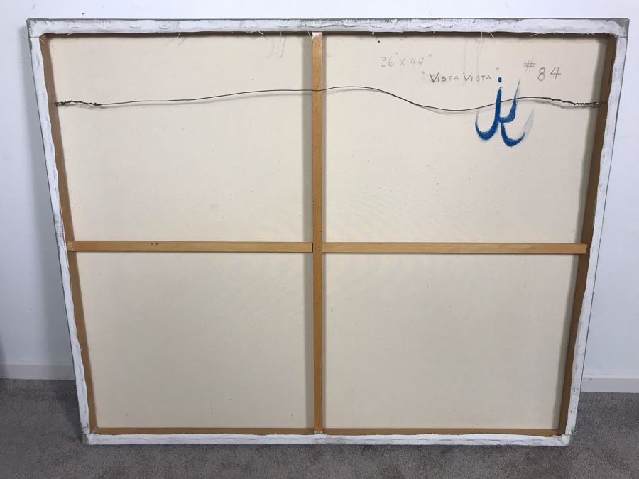 Original Jean Klafs Abstract Expressionist Painting On Canvas Titled 'Vista Vista' 36' X 44' [Photo 14]
