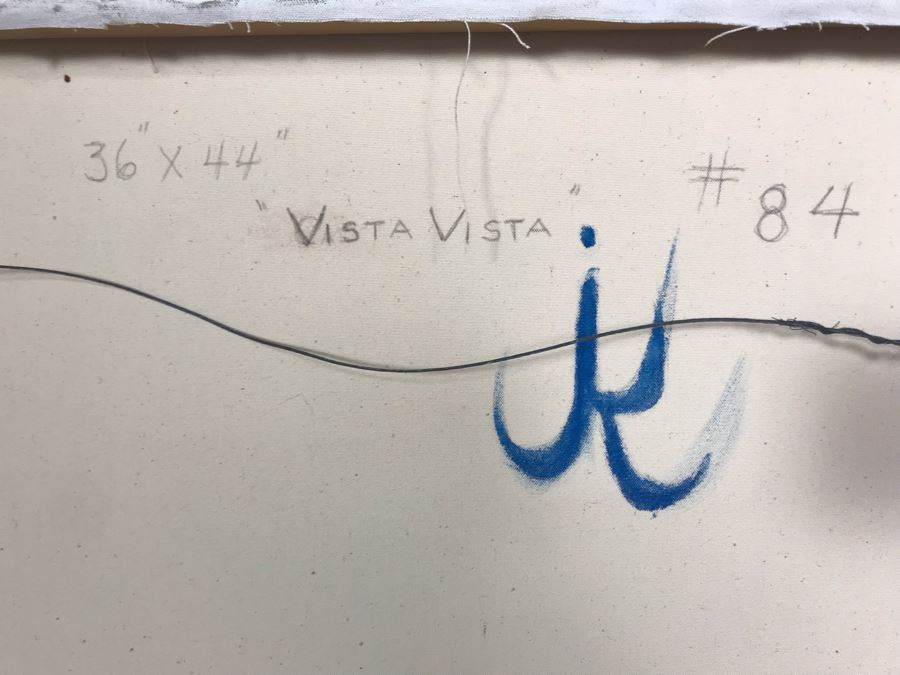 Original Jean Klafs Abstract Expressionist Painting On Canvas Titled 'Vista Vista' 36' X 44' [Photo 16]