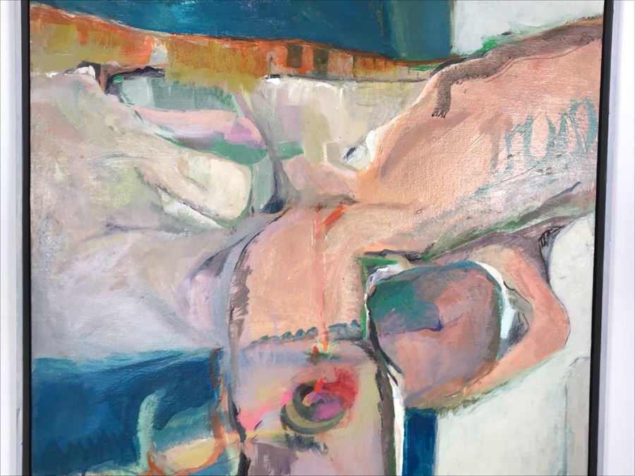 Original Jean Klafs Abstract Expressionist Painting On Canvas Titled 'Canyon De Chelly' 31' X 25' [Photo 4]