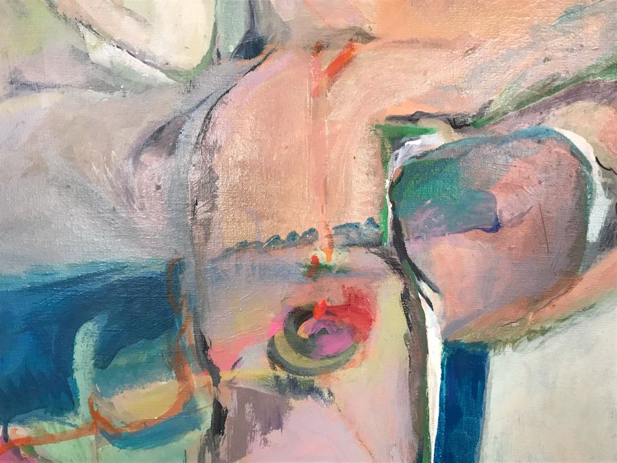 Original Jean Klafs Abstract Expressionist Painting On Canvas Titled 'Canyon De Chelly' 31' X 25' [Photo 8]