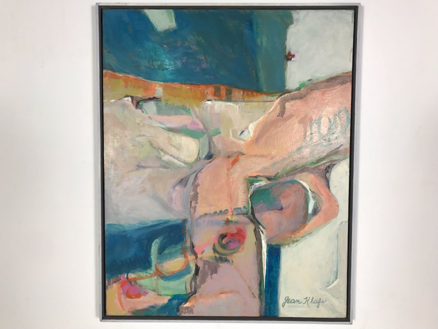 Original Jean Klafs Abstract Expressionist Painting On Canvas Titled 'Canyon De Chelly' 31' X 25' [Photo 2]