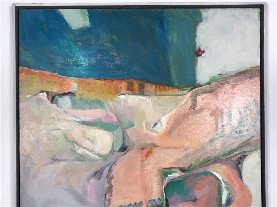 Original Jean Klafs Abstract Expressionist Painting On Canvas Titled 'Canyon De Chelly' 31' X 25' [Photo 5]