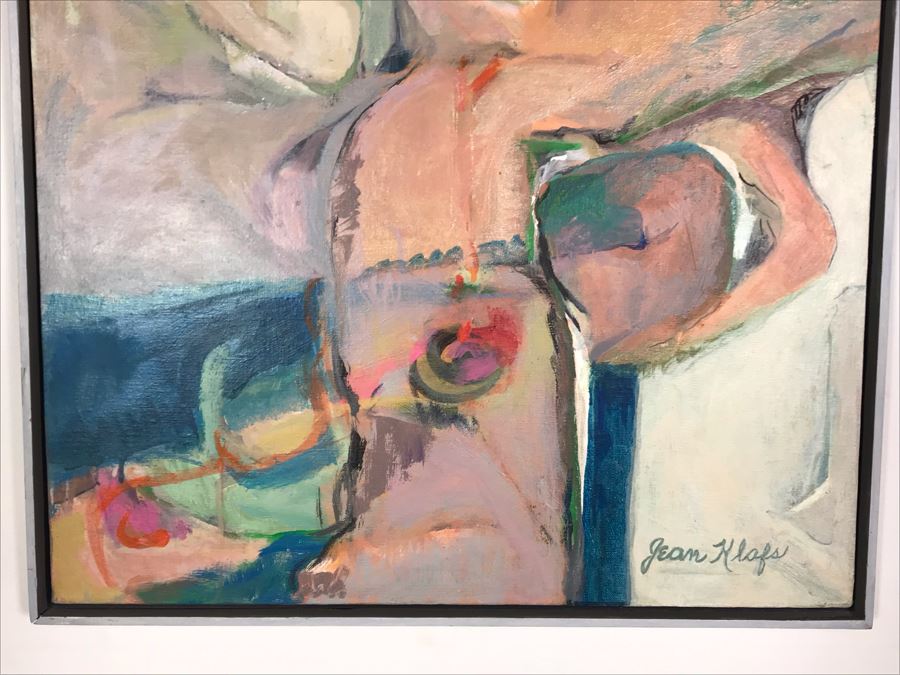 Original Jean Klafs Abstract Expressionist Painting On Canvas Titled 'Canyon De Chelly' 31' X 25' [Photo 3]