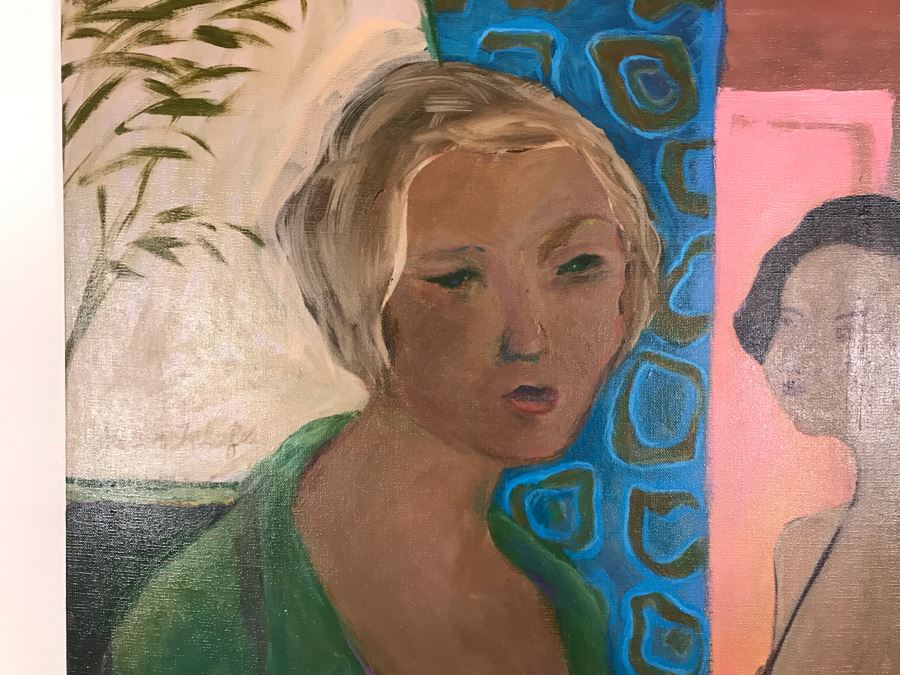 Original Jean Klafs Abstract Expressionist Painting On Canvas Titled 'Concentration' 30' X 24' [Photo 4]