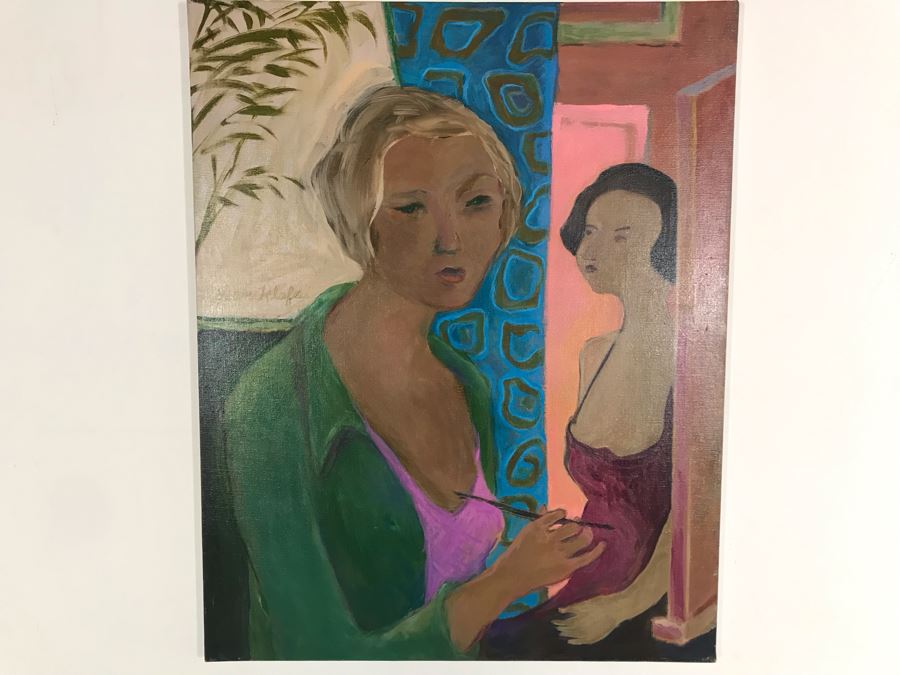 Original Jean Klafs Abstract Expressionist Painting On Canvas Titled 'Concentration' 30' X 24' [Photo 2]