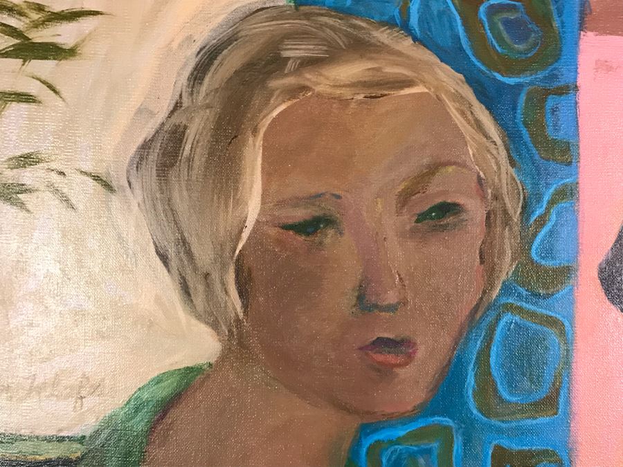 Original Jean Klafs Abstract Expressionist Painting On Canvas Titled 'Concentration' 30' X 24' [Photo 5]