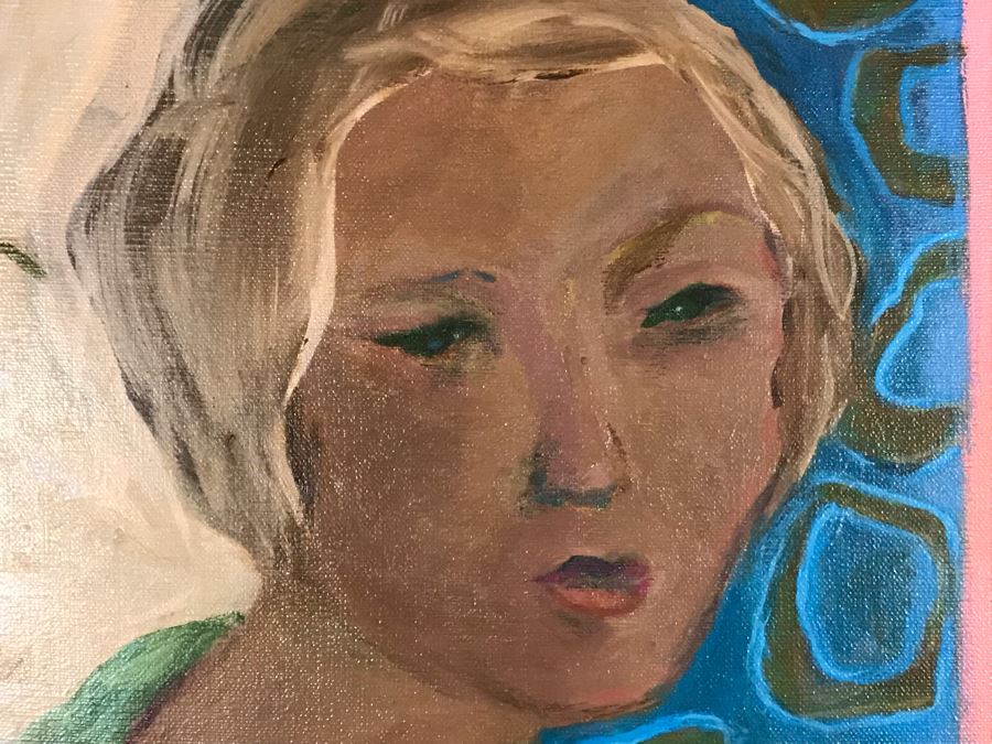 Original Jean Klafs Abstract Expressionist Painting On Canvas Titled 'Concentration' 30' X 24' [Photo 6]